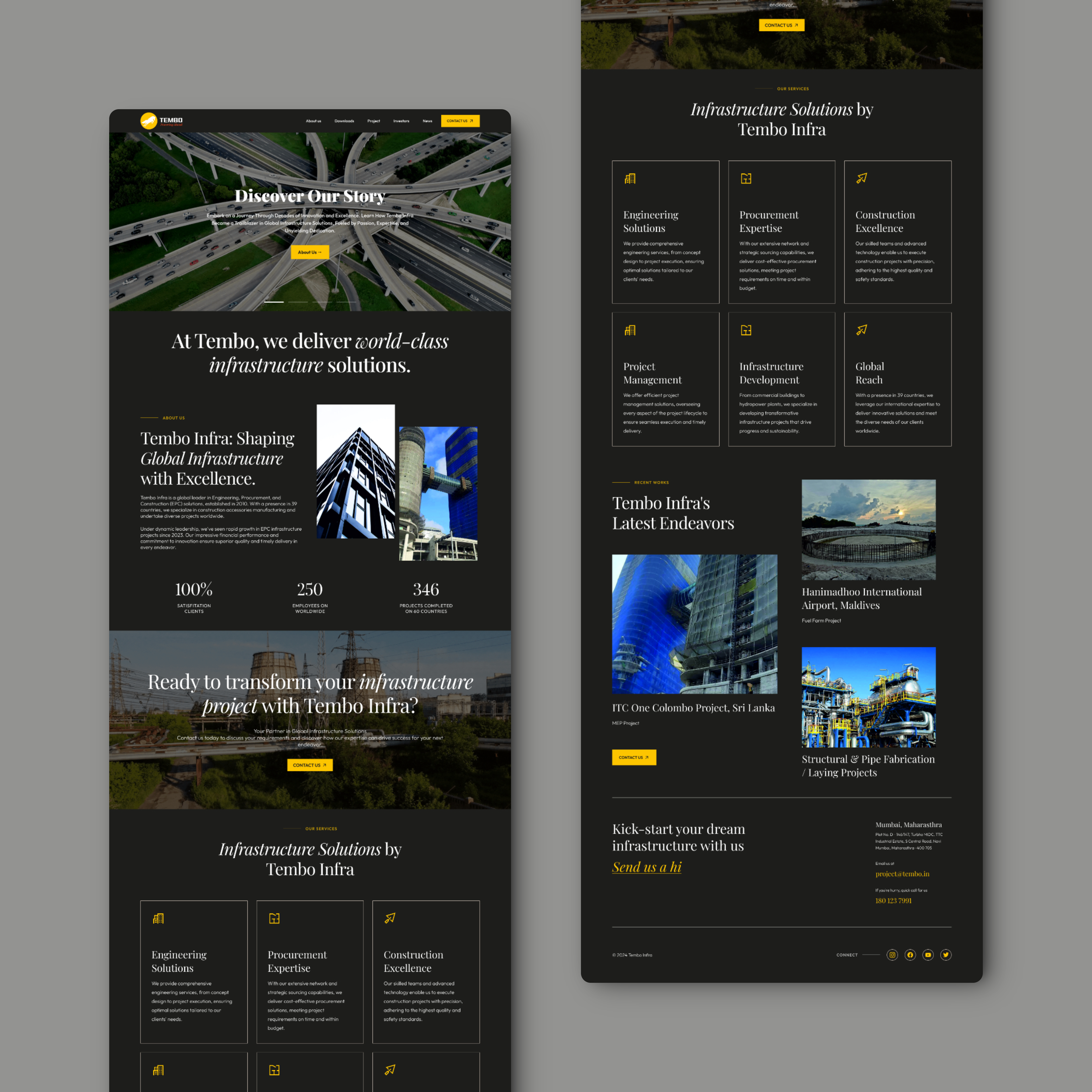 Homepage Design for Tembo Infrastructures